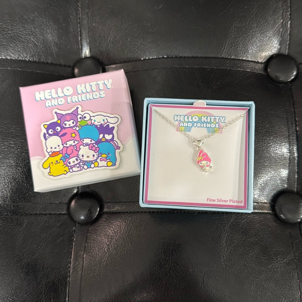 New Hello Kitty & Friends My Melody Charm Jewelry Silver Plated 16” Necklace